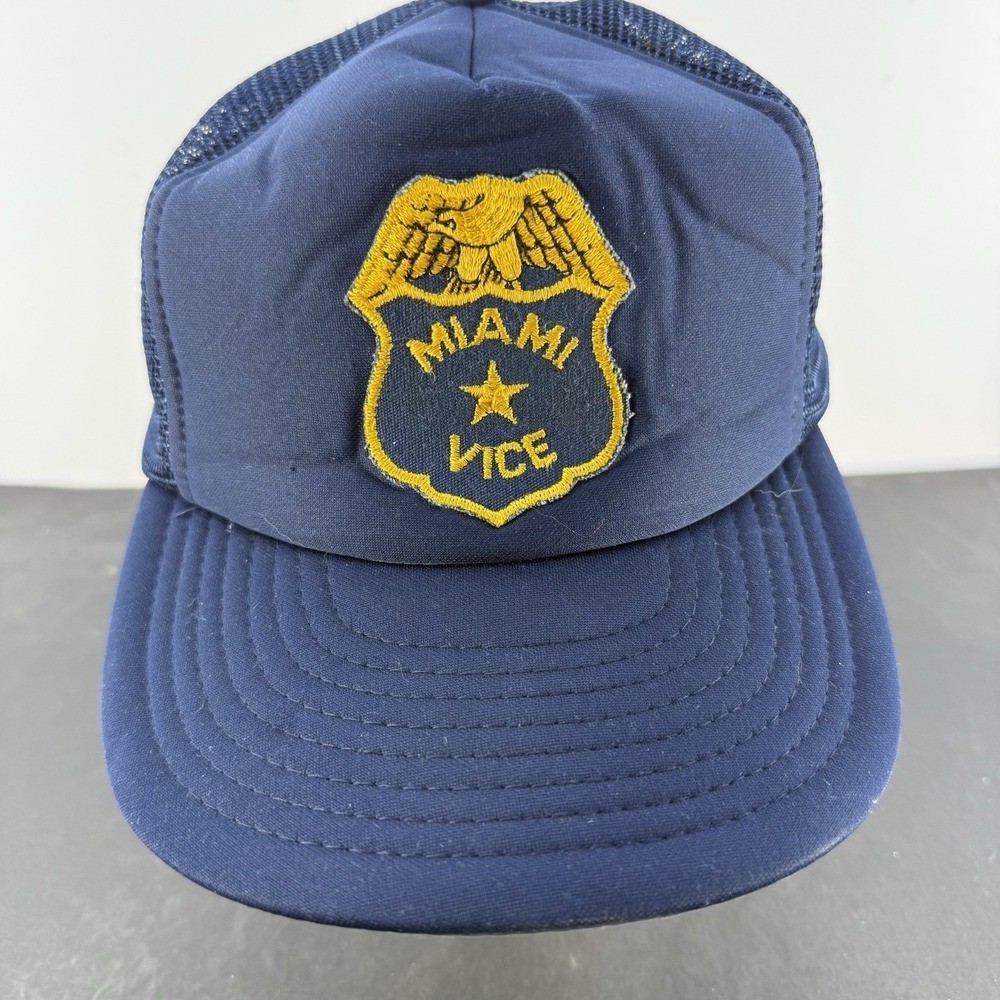 Miami Vice Vintage 90s Florida USA Snap Back Cap Hat Blue